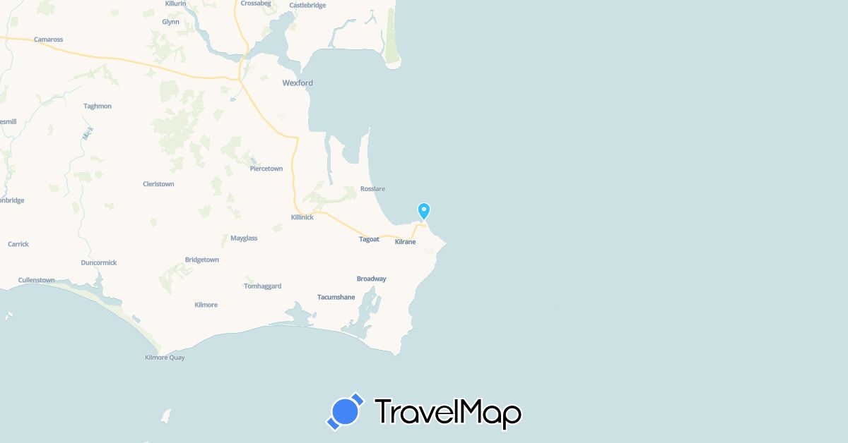 TravelMap itinerary: boat in Ireland (Europe)